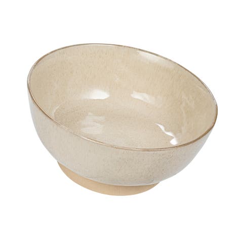 Stoneware Bowl with Speckled Glaze, Cream