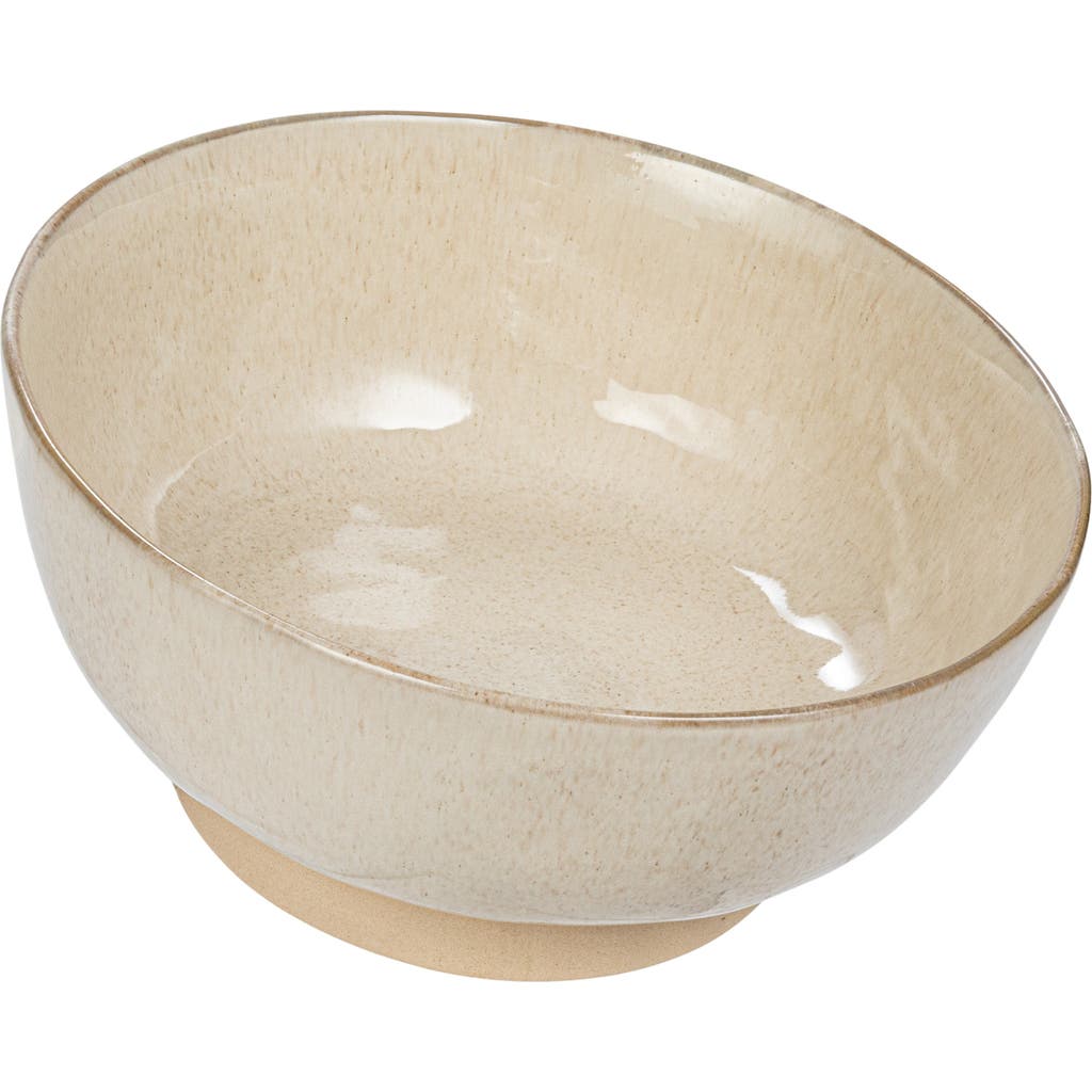 Storied Home Stoneware Bowl With Speckled Glaze, Cream In Brown