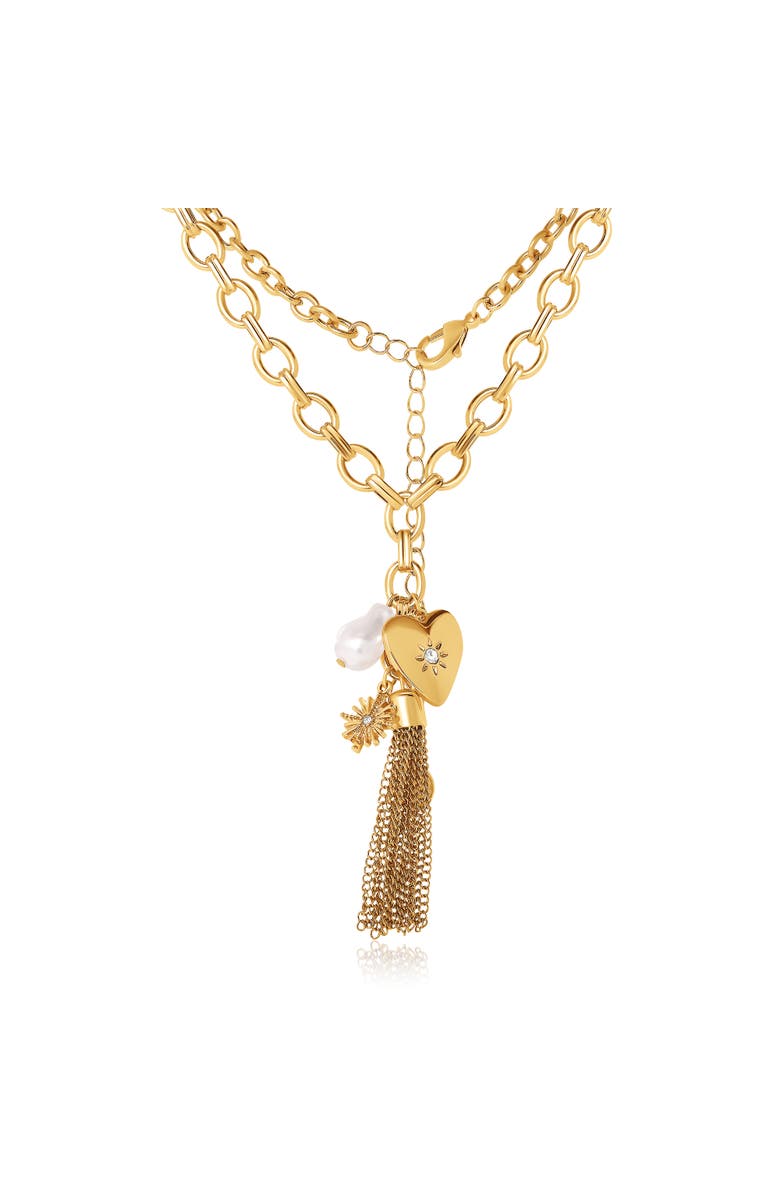 BCBG Generation Heart Charm Chunky Chain Necklace, Alternate, color,