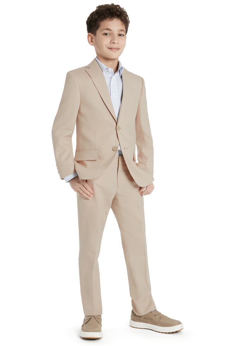 Kids' Linen Blend Suit Jacket, Alternate, color, BEIGE