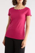 T Tahari Scalloped Knit T-Shirt