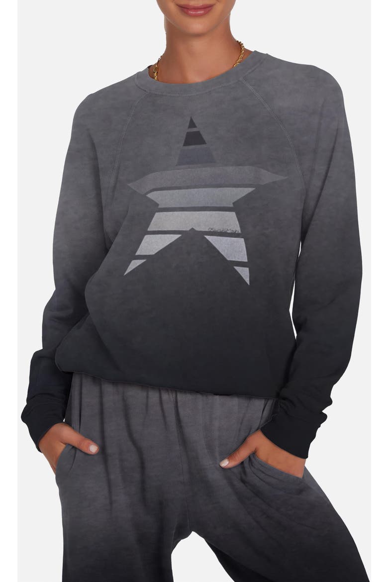 Anela Ombre Star Pullover, Main, color, Jet Blak Ombre