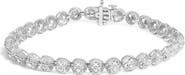 Haus of Brilliance Silver 1.0 Cttw Diamond Open Quatrefoil Flower Circle-Link Tennis Bracelet