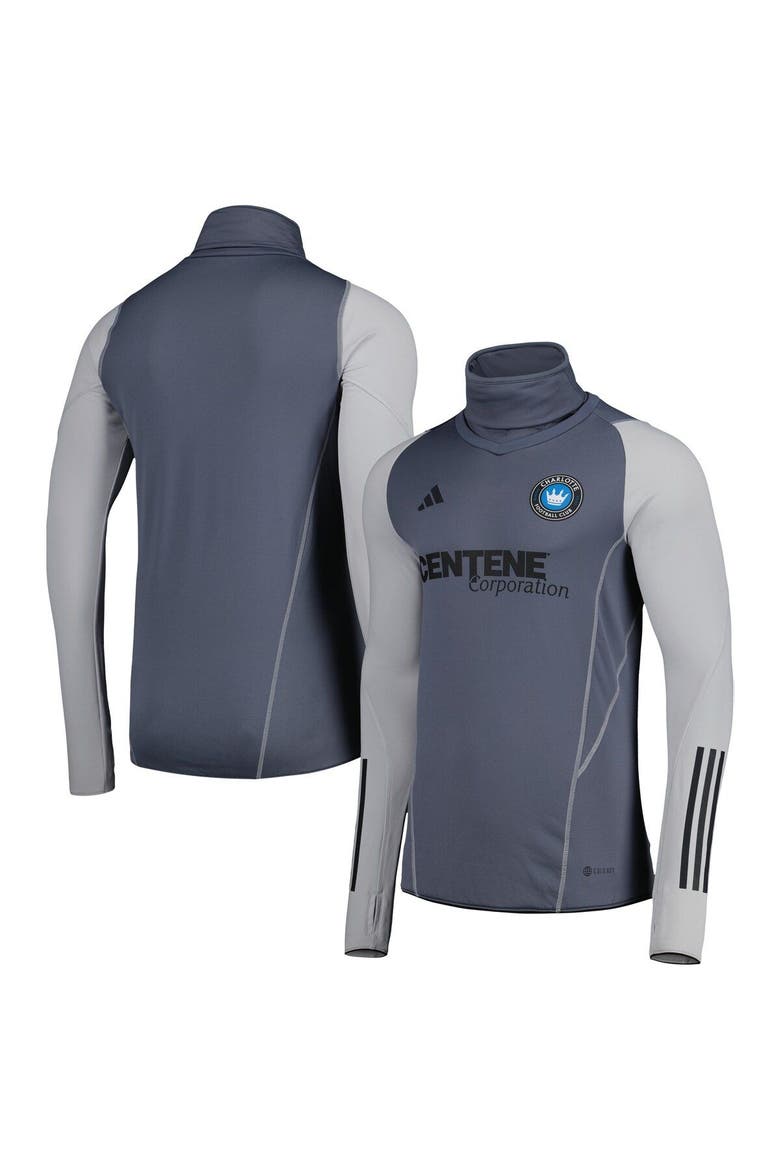 Men's adidas Gray Charlotte FC Warm Raglan COLD.RDY Top, Main, color, Gray