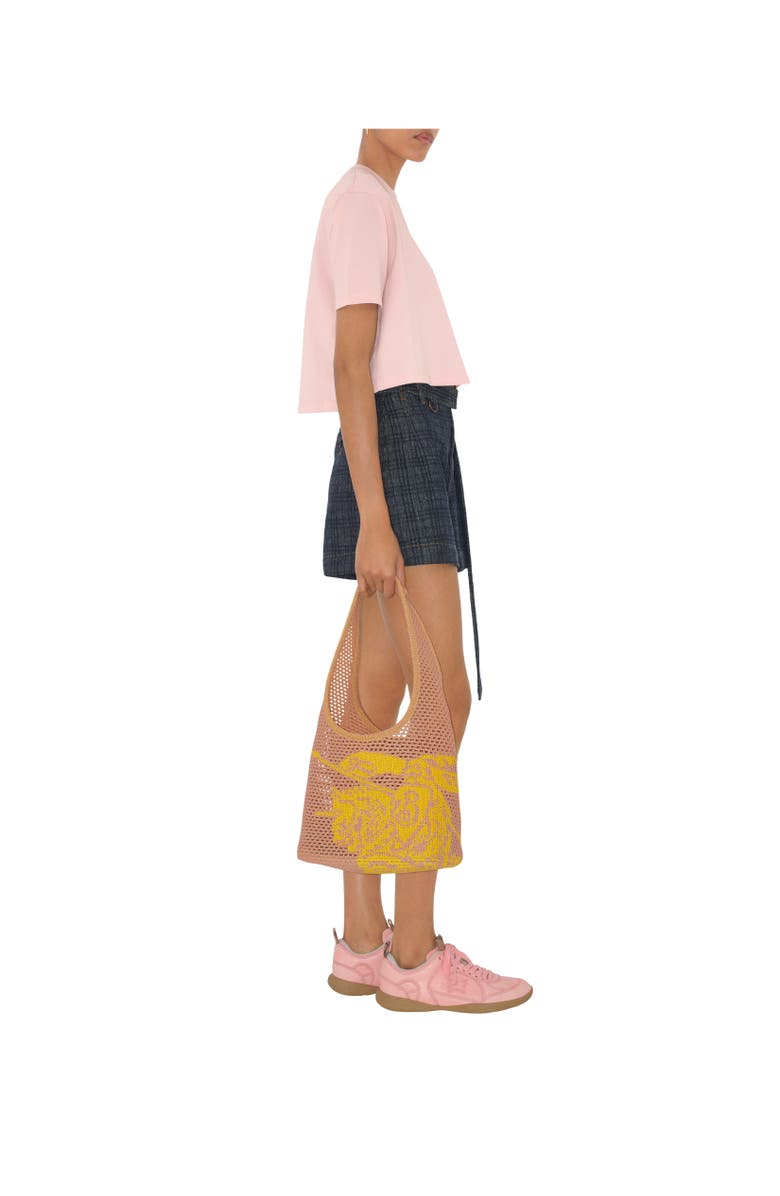 Burberry Cropped Cotton T-shirt, Alternate, color, Bouquet