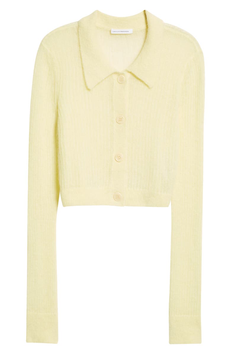 Cecilie Bahnsen Jaqueline Alpaca & Wool Blend Rib Crop Cardigan, Alternate, color, 