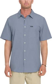 Quiksilver Shore Break Classic Short Sleeve Cotton Button-Up Shirt