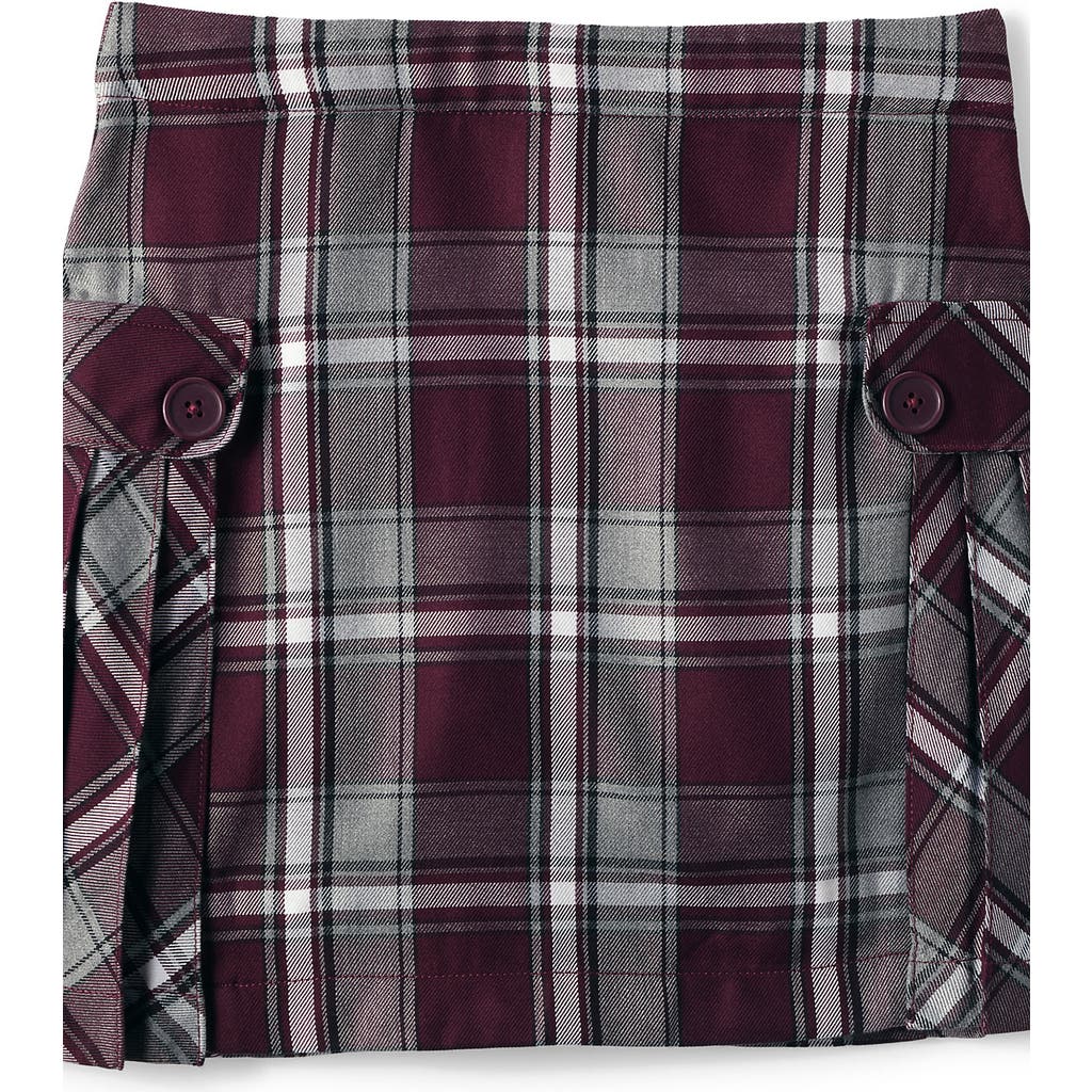 Lands' End School Uniform Girls Side Pleat Plaid Skort Above Knee In Multi