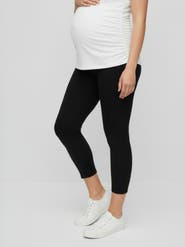 MOTHERHOOD MATERNITY Basic Secret Fit Belly Maternity Crop Leggings