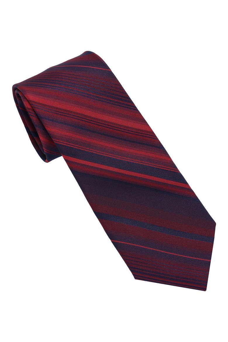 Bold Stripe Tie, Main, color, NAVY/RED