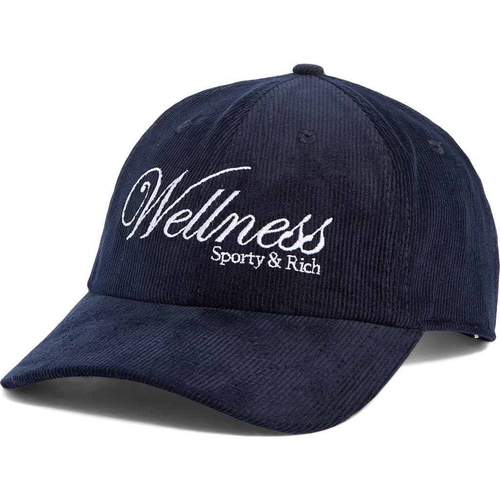 Sporty And Rich Sporty & Rich Soho Wellness Corduroy Baseball Cap In Blue