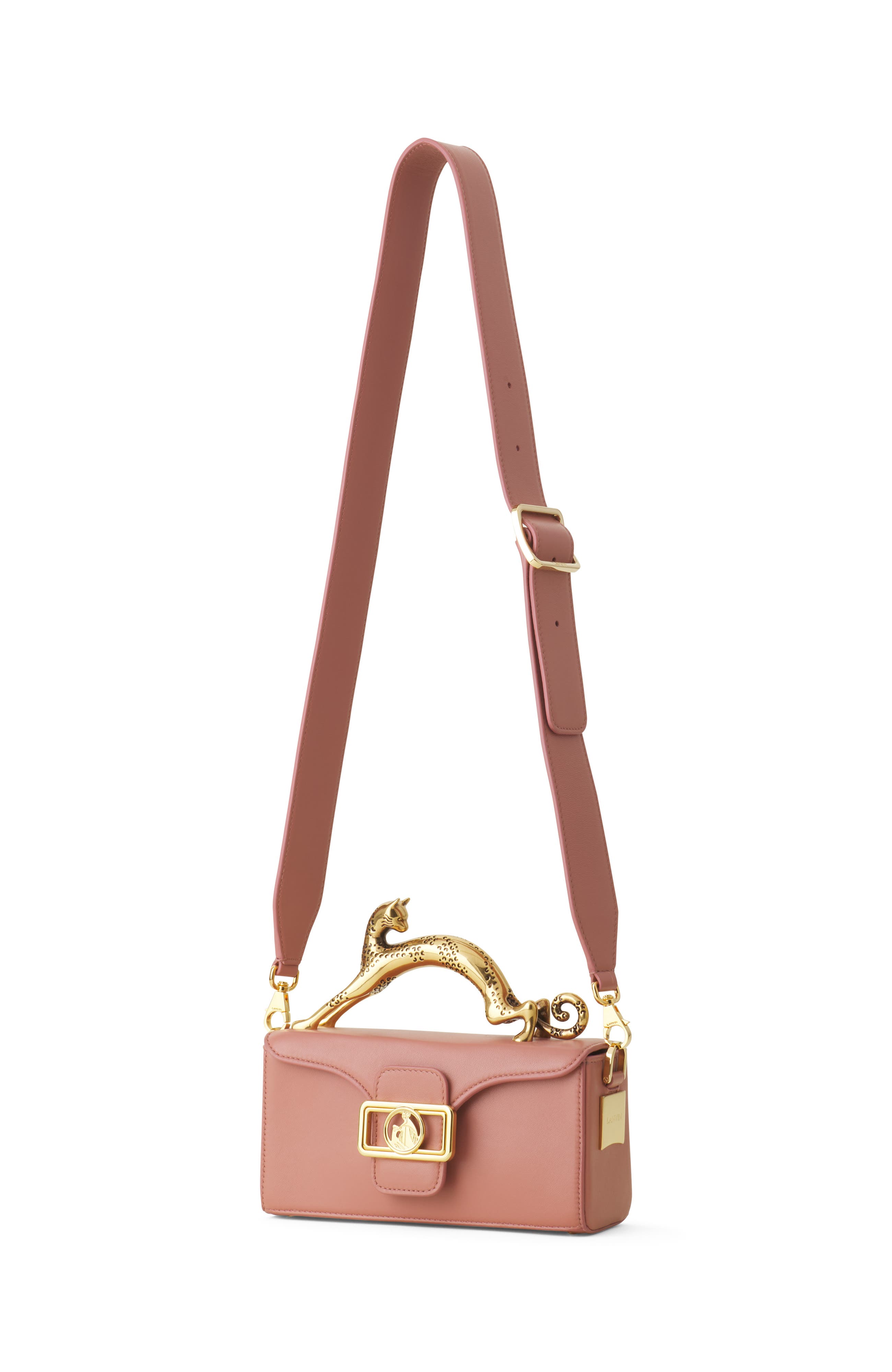Pencil Cat Nano Bag In Leather, Alternate, color, Dark Pink