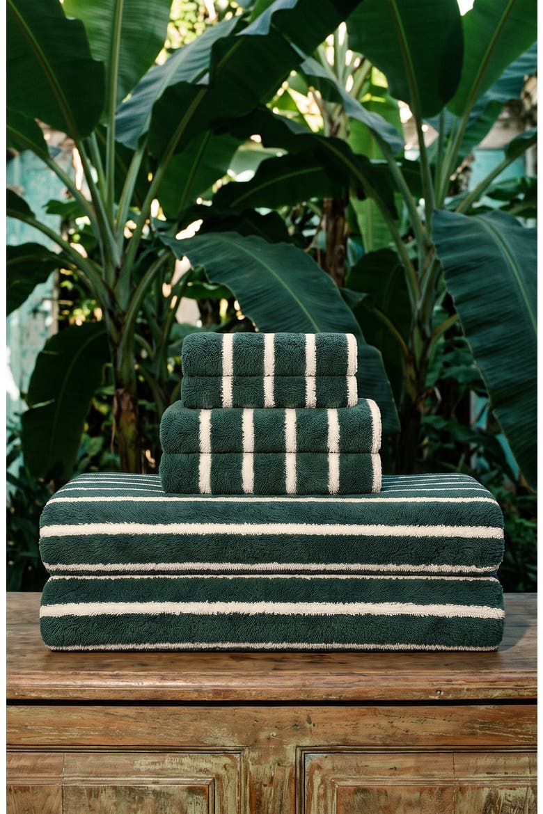Ultraplush Australian Cotton Luxe 6-piece Towel Set, Alternate, color, Verdant / Ecru