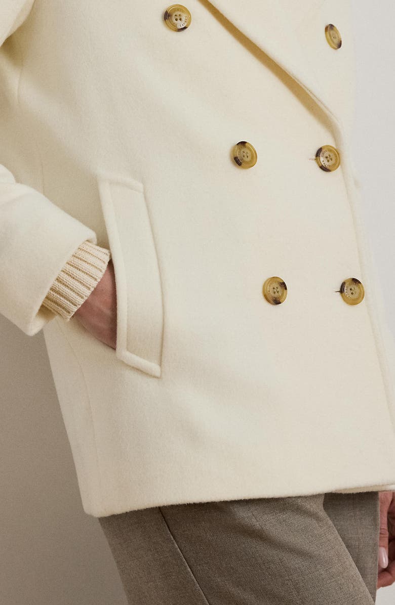 Lauren Ralph Lauren Wool Double Breasted Jacket, Alternate, color, Moda Cream