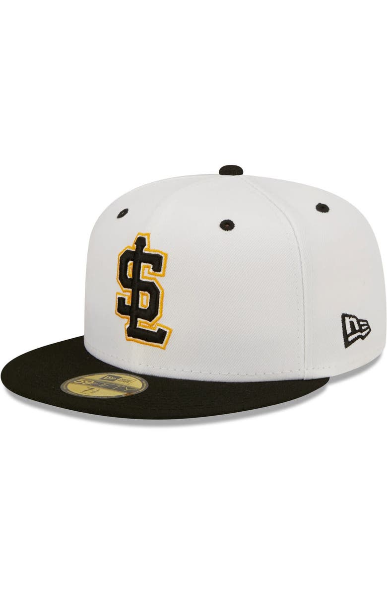 New Era Men's New Era White Salt Lake Bees Alternate Logo Authentic Collection 59FIFTY Fitted Hat, Main, color,