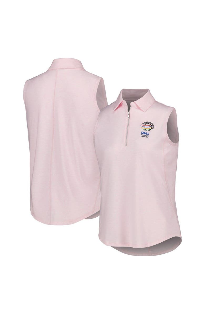 AHEAD Women's Ahead Pink WGC-Dell Technologies Match Play Casitas Streak Tri-Blend Sleeveless Polo, Main, color, Pink