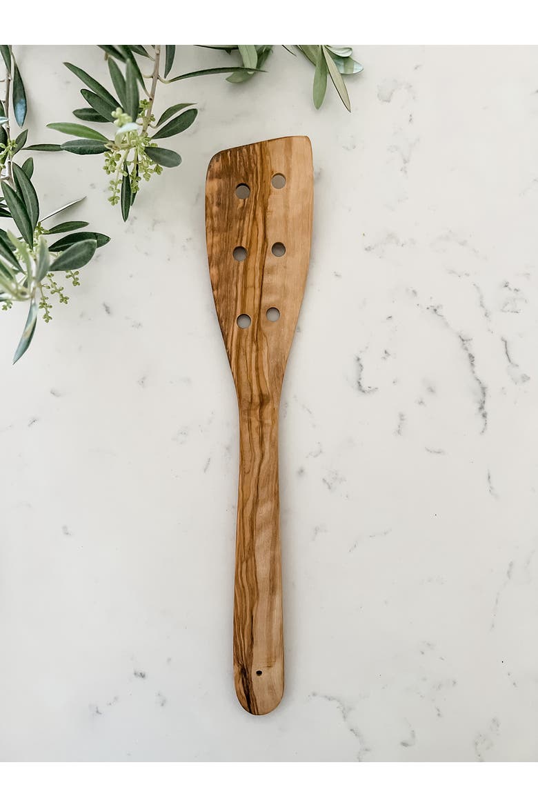 Cilio Toscana Olivewood Perforated Turner, 11.8-Inch, Alternate, color, Brown