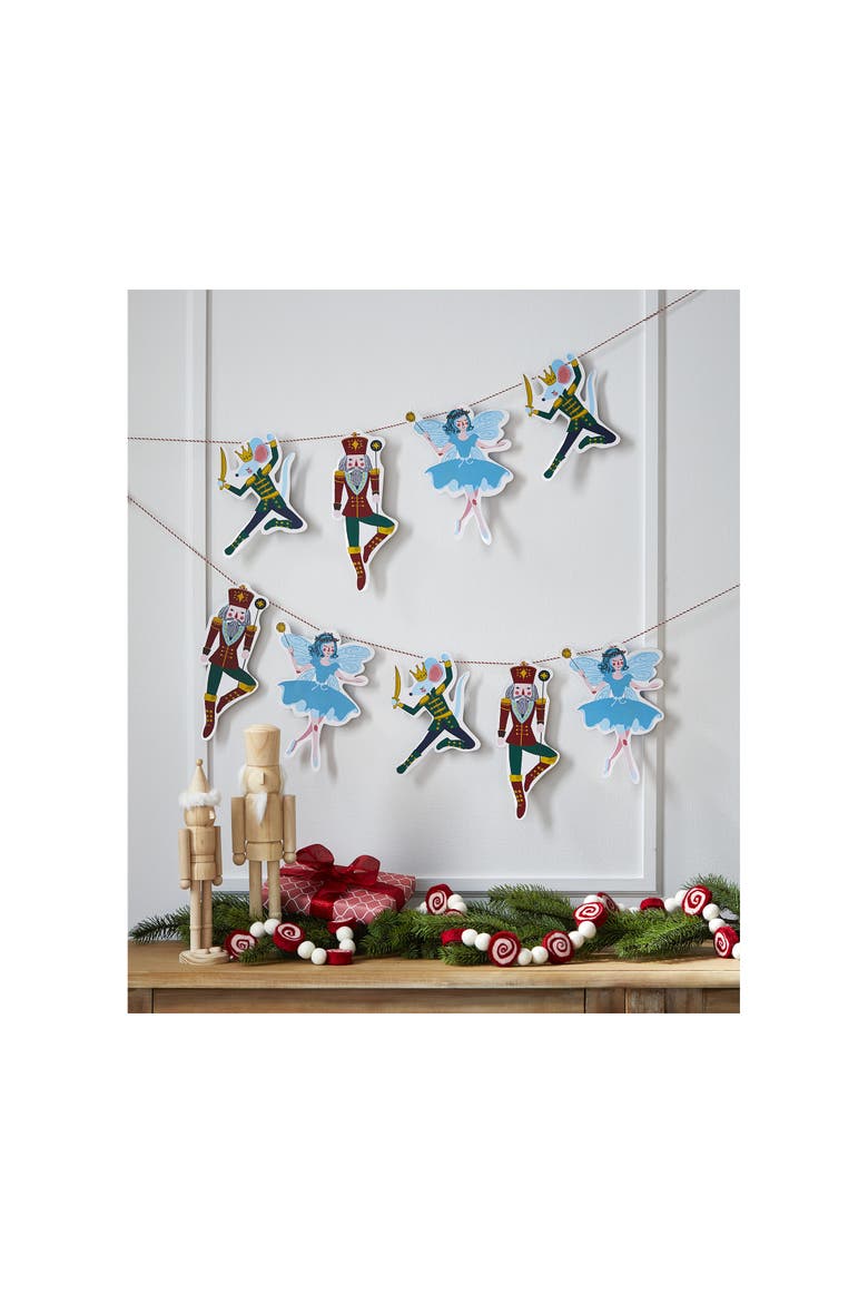 Multicolor Paper Nutcracker Garland for Holiday Decor, Alternate, color, Blue
