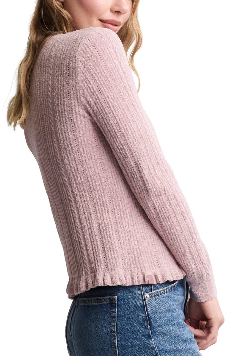 Barefoot Dreams<sup>®</sup> CozyChic Lite<sup>®</sup> Cable Knit Cardigan, Alternate, color, Teaberry