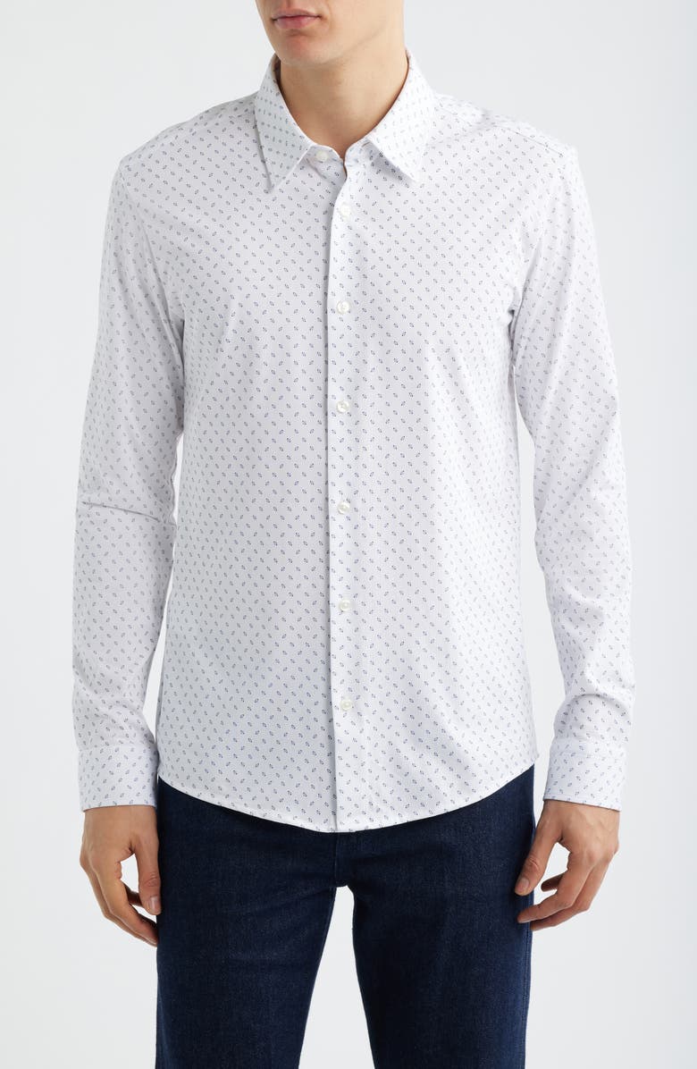 BOSS Roan Slim Fit Button-Up Shirt, Main, color, Light Purple