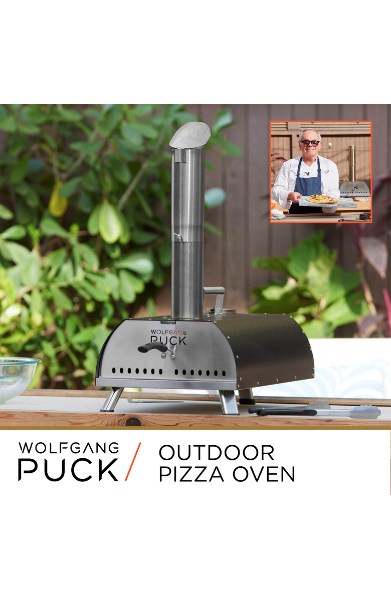 Wolfgang Puck Outdoor Pizza Oven, Durable Stainless Steel, Portable Pizza Oven, Compact Storage, Pellet Pizza Oven, Alternate, color, Silver