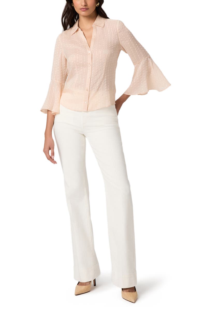 PAIGE Jasmeet Silk Button-Up Shirt, Alternate, color, Warm Cream