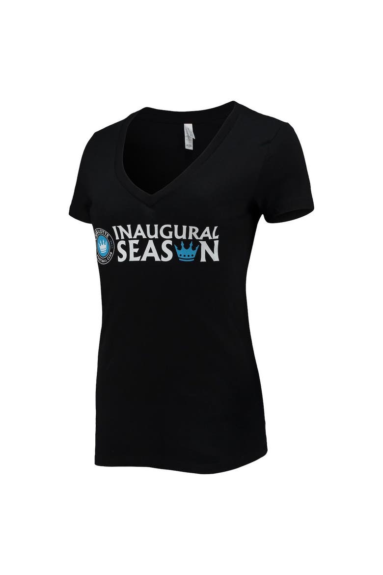 Women's Black Charlotte FC Inaugural Season V-Neck T-Shirt, Alternate, color, Black