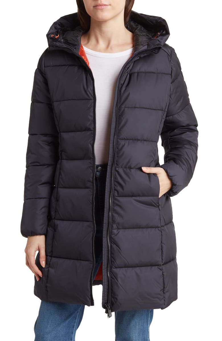 Save The Duck Taylor Shiny Hooded Puffer Jacket, Main, color, 