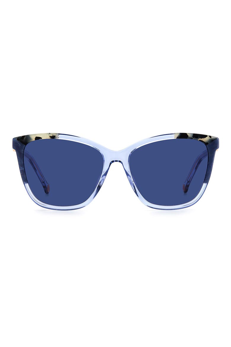 58mm Rectangular Sunglasses, Main, color, WHITE BLUE HAVANA