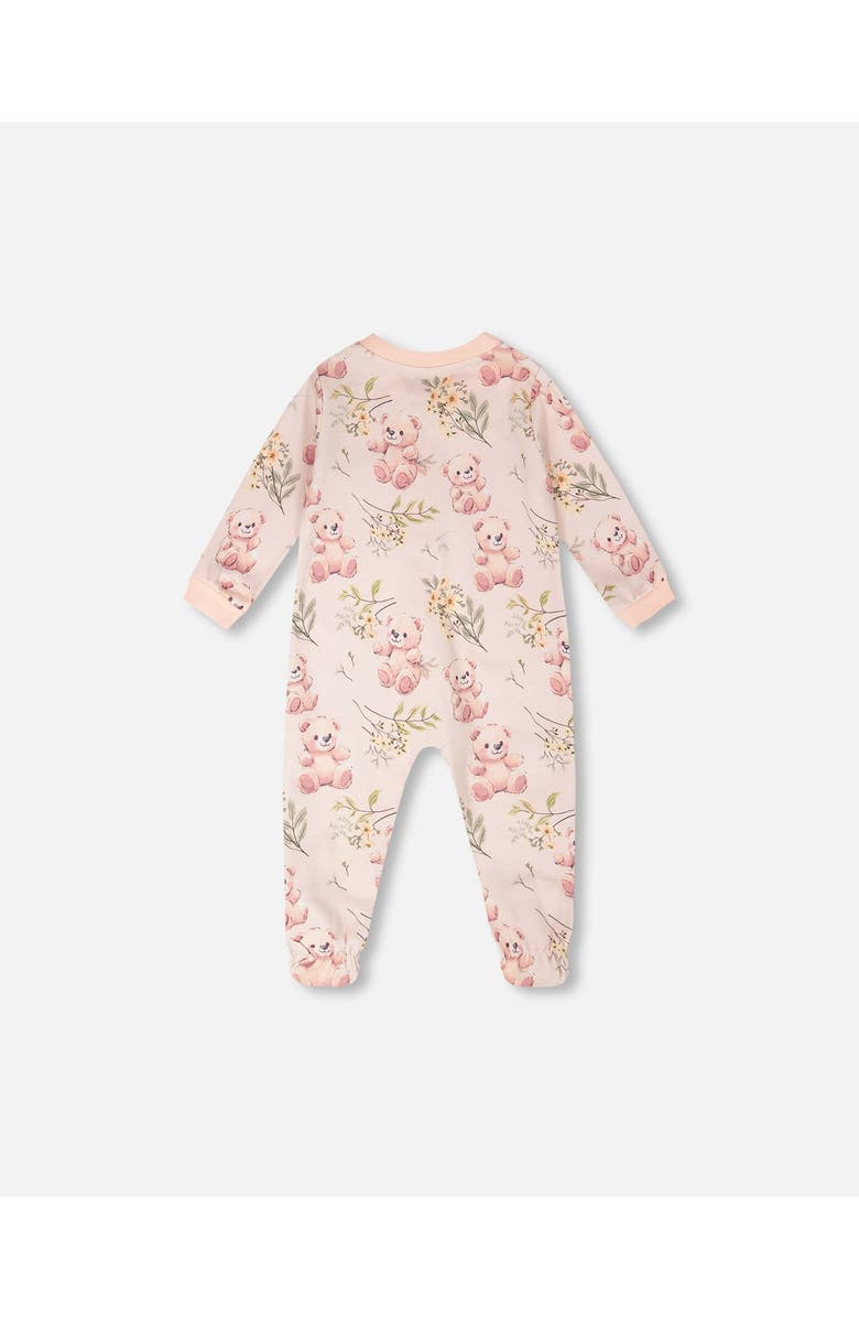 Deux par Deux Organic Cotton Bear Print One-Piece Pyjama, Alternate, color, Pale Rose Bear Print