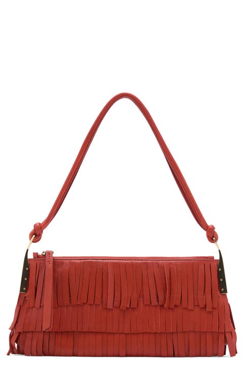 Fringe Leather Shoulder Bag