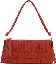 MANGO Fringe Leather Shoulder Bag