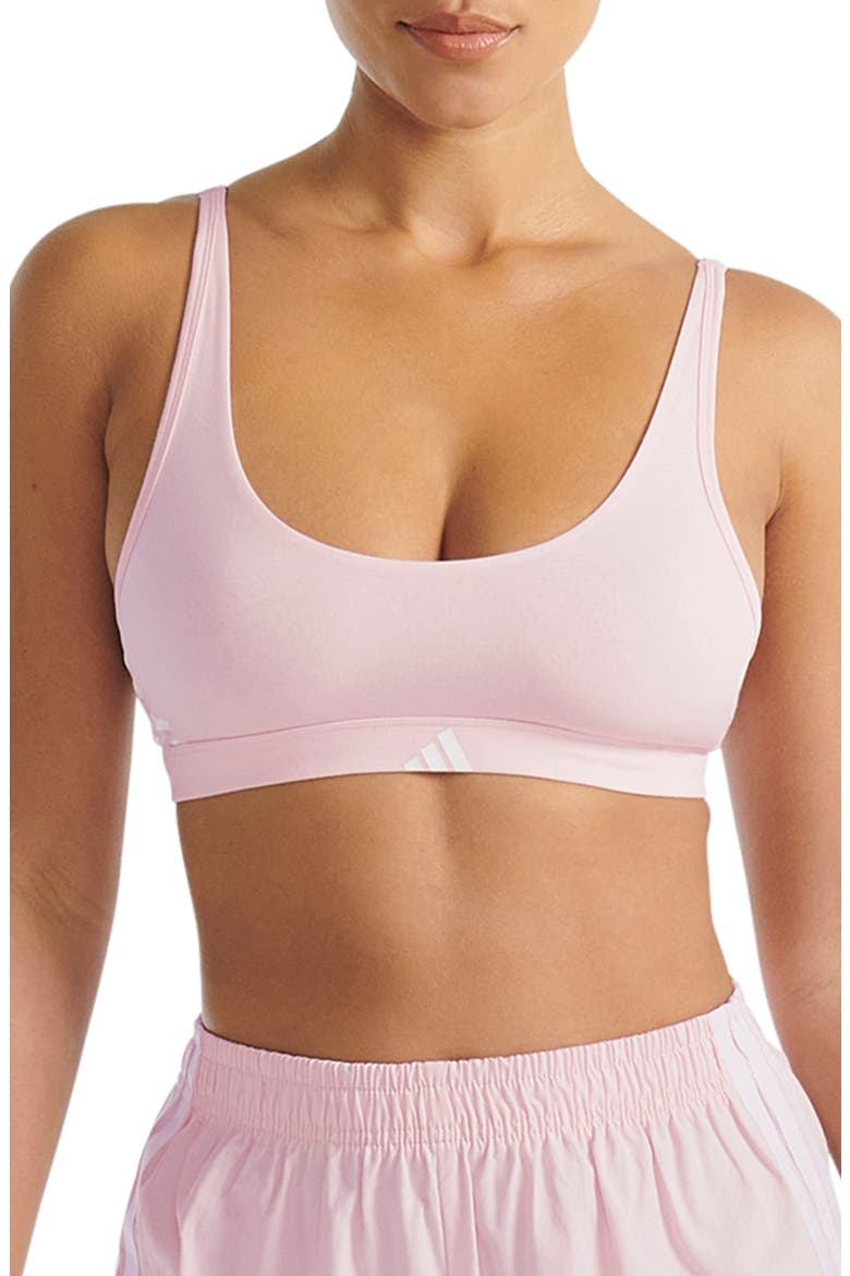 Essentials Cotton Blend 3 Stripe Scoop Bralette, Main, color, CLEAR PINK
