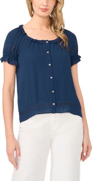 CeCe Ruffle Puff Sleeve Top