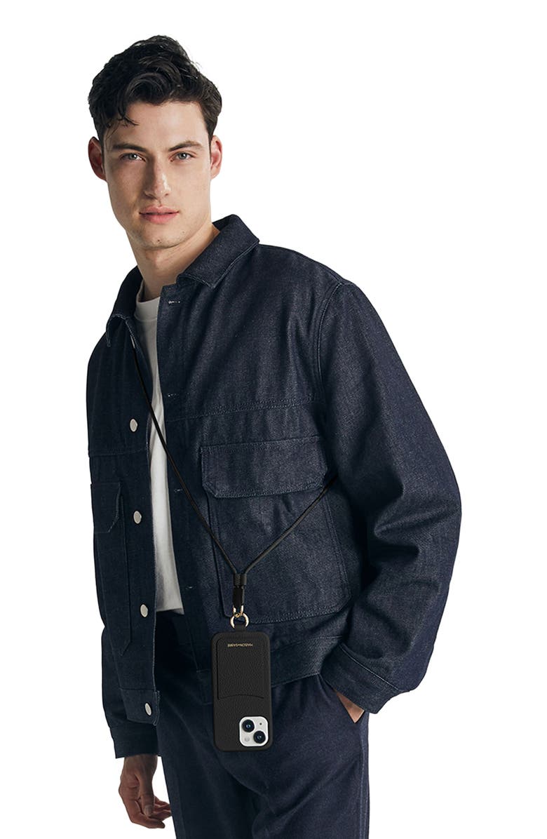 MAISON de SABRÉ Sling Phone Case, Alternate, color, Black Caviar