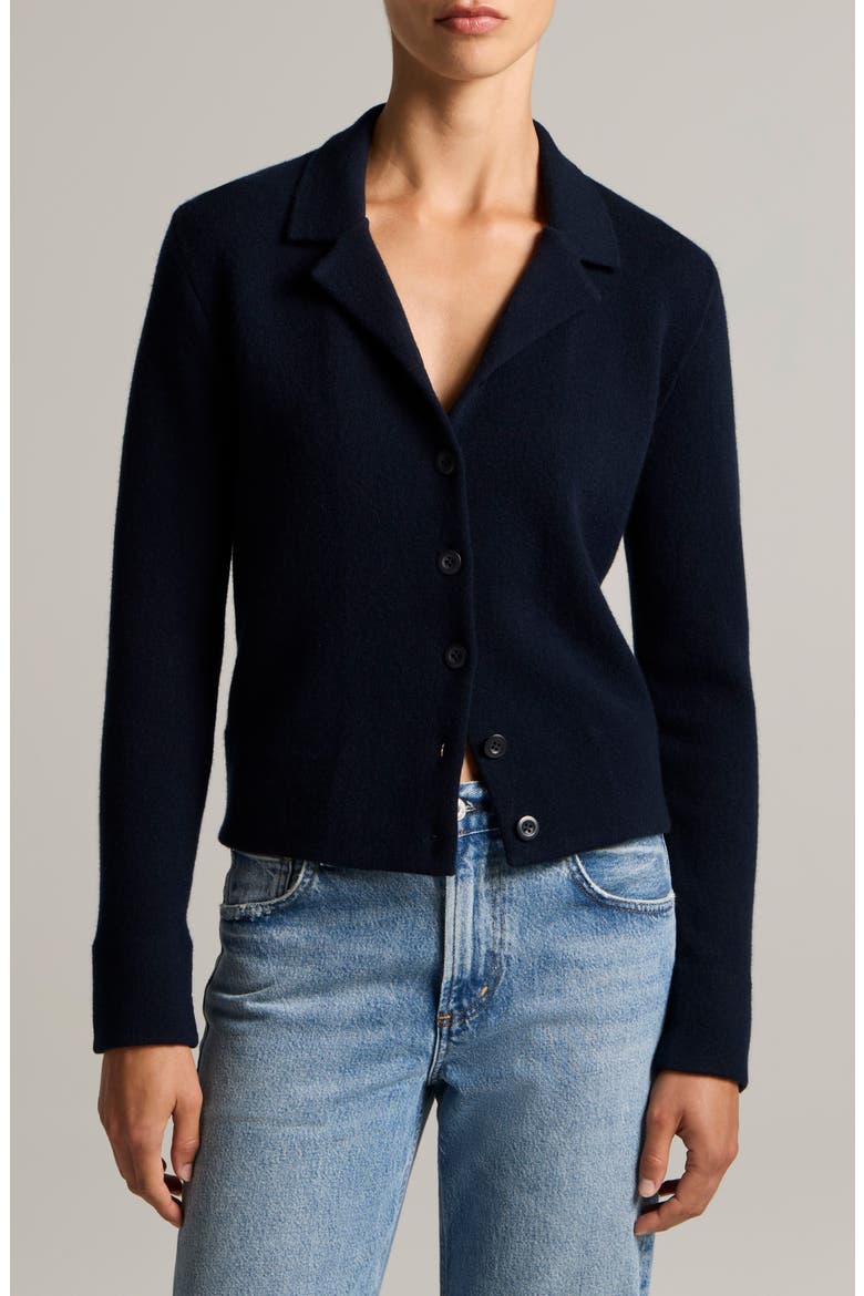Double Face Notch Collar Cardigan, Main, color, COASTAL