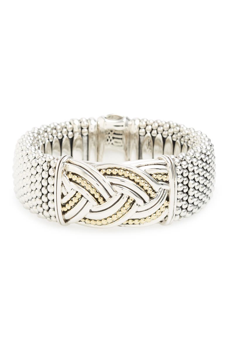 Torsade Wide Rope Bracelet, Main, color, SILVER/ GOLD