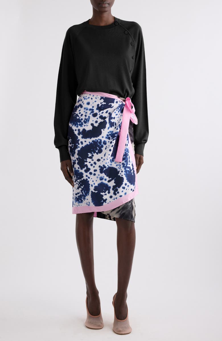 Dries Van Noten Mixed Print Scarf Silk Wrap Skirt, Alternate, color, 
