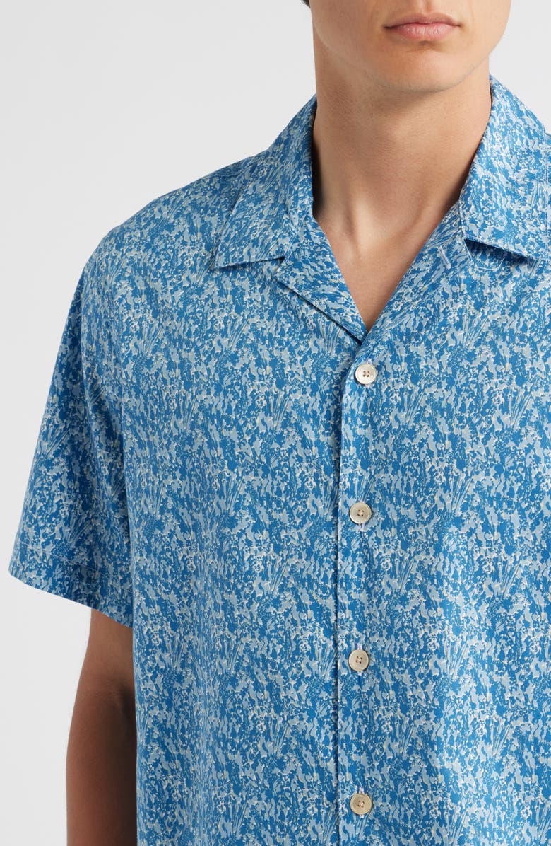 Paul Smith London Casual Fit Organic Cotton Camp Shirt, Alternate, color, Light Blue