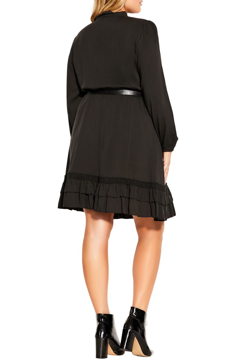 City Chic Precious Belted Long Sleeve Dress, Alternate, color,
