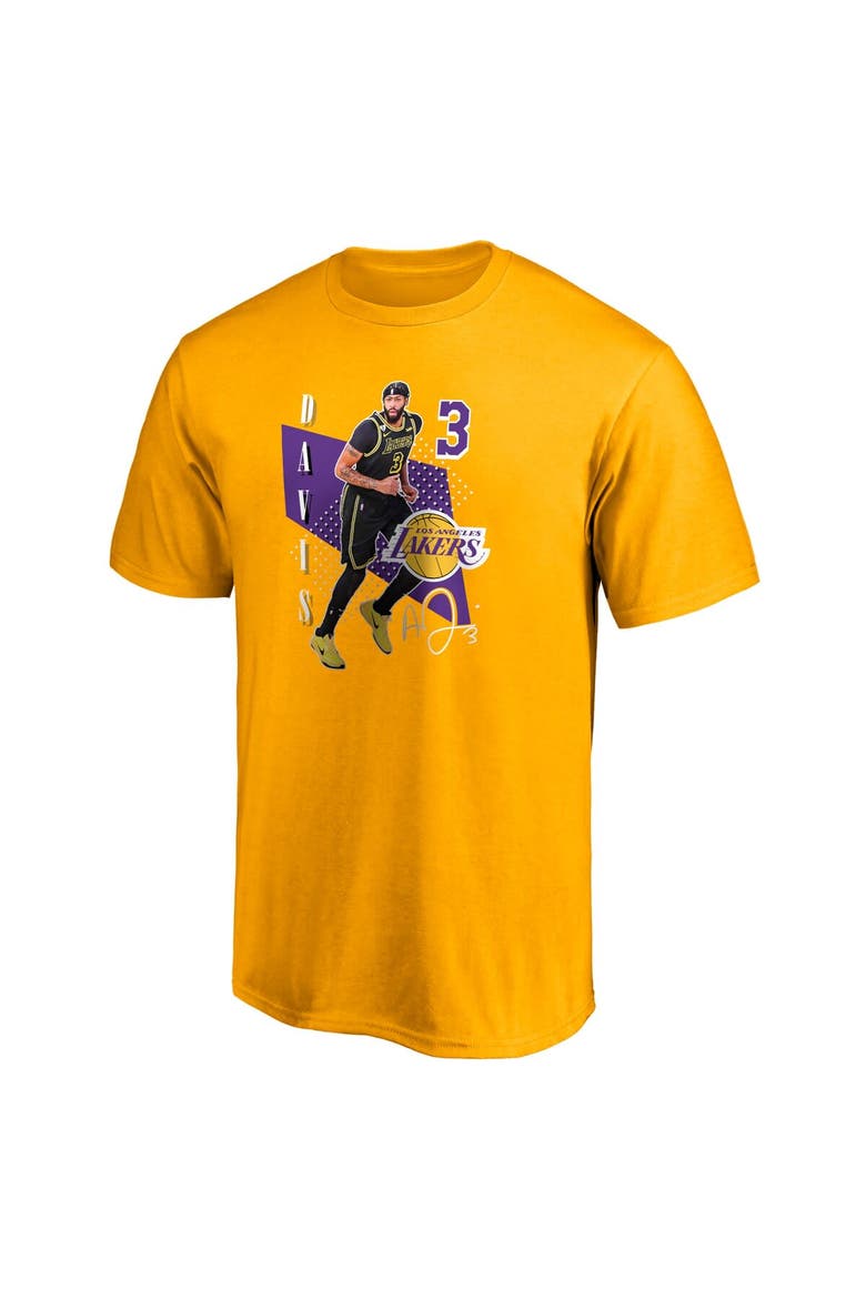Men's Fanatics Branded Anthony Davis Gold Los Angeles Lakers Pick & Roll T-Shirt, Alternate, color, Gold