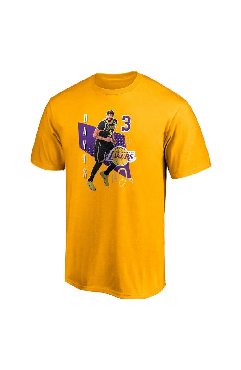 FANATICS Men's Fanatics Branded Anthony Davis Gold Los Angeles Lakers Pick & Roll T-Shirt, Alternate, color, 
