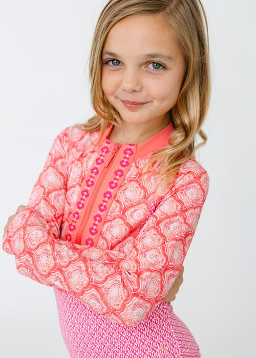 CABANA LIFE CABANA LIFE GIRLS LONG SLEEVE ONE-PIECE 