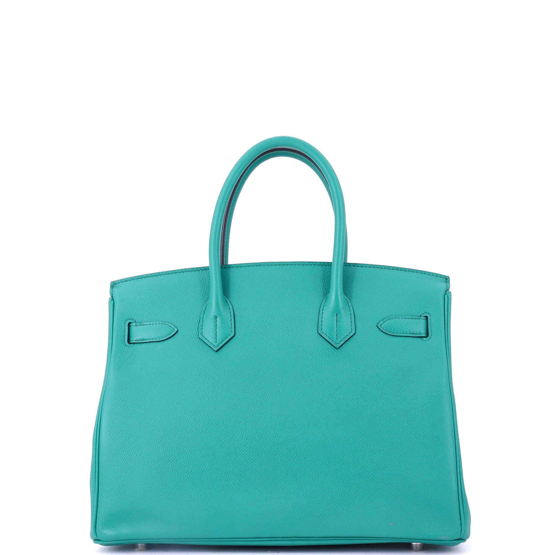 Pre-Owned Hermes Birkin Handbag Blue Epsom with Palladium Hardware 30, Alternate, color, Bleu Paon