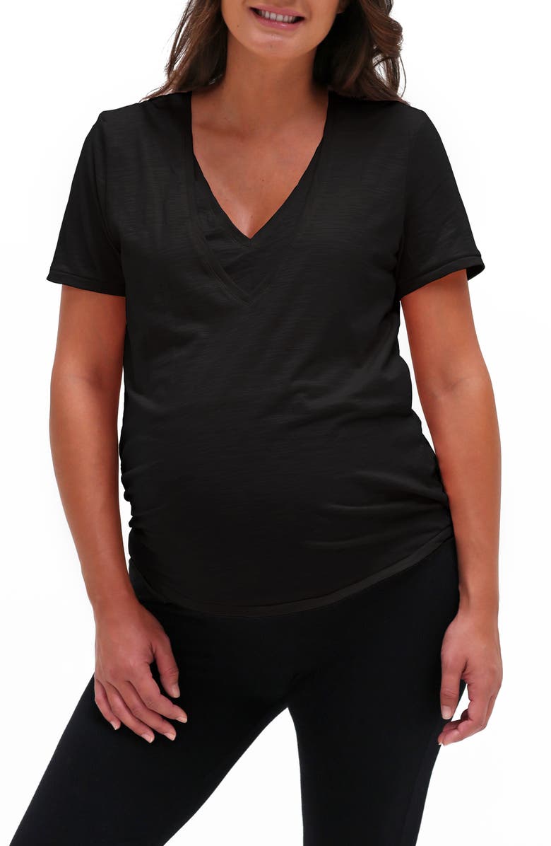 Bun Maternity V-Neck Maternity/Nursing T-Shirt, Main, color,