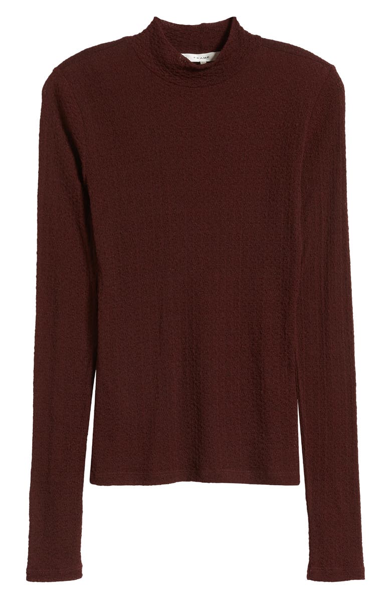 FRAME Lace Mesh Mock Neck Top, Alternate, color,