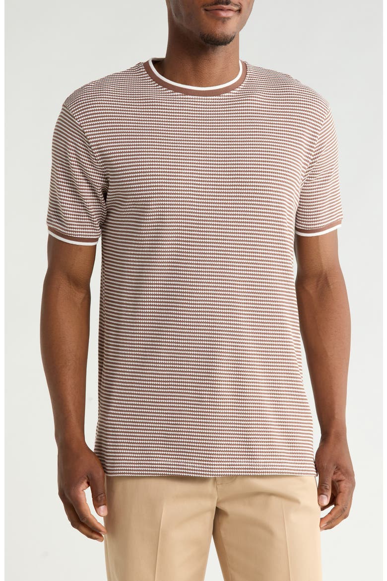 White Tip Short Sleeve T-Shirt, Main, color, BROWN