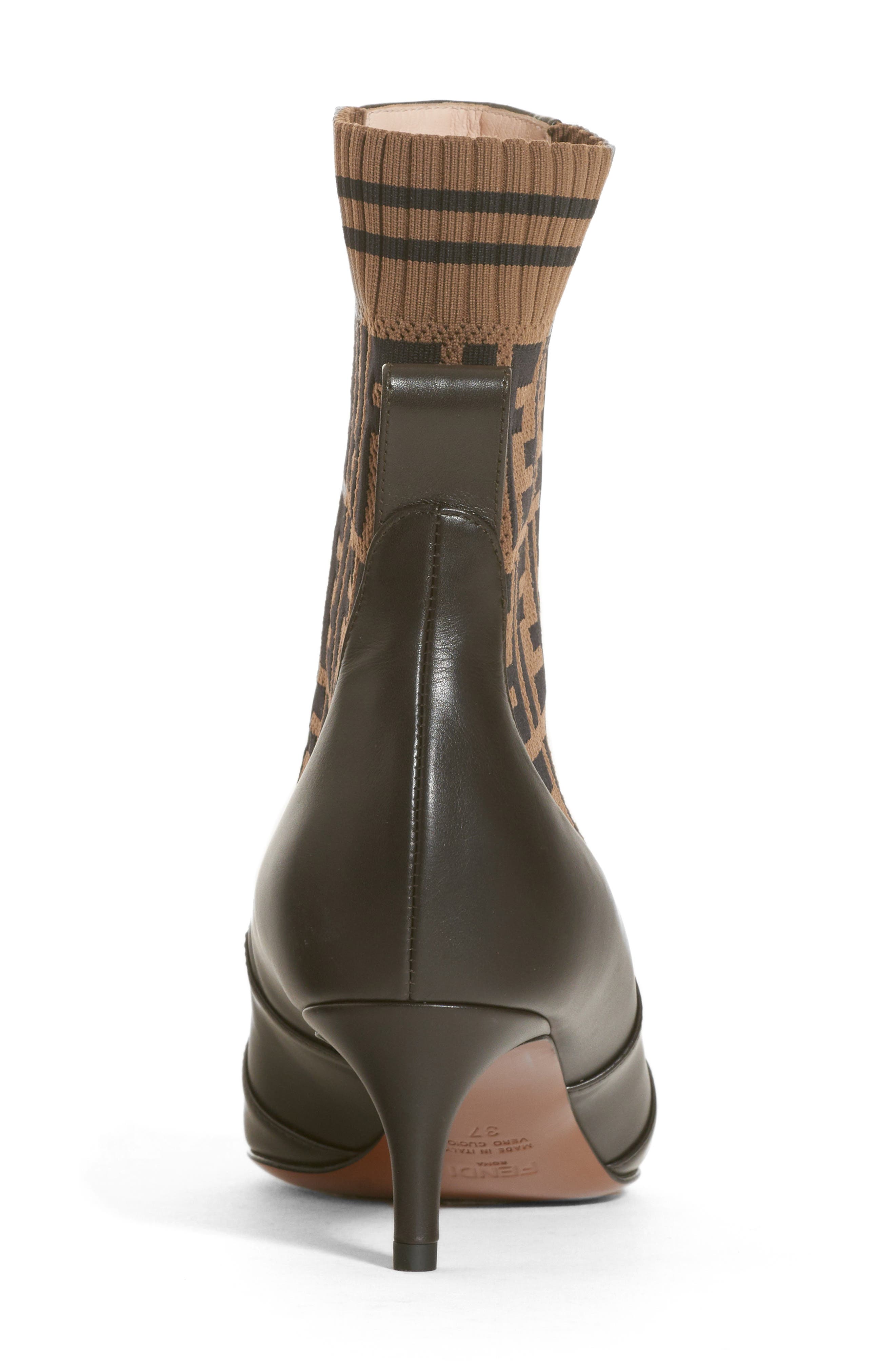 Fendi Rockoko Pointy Toe Bootie, Alternate, color, 