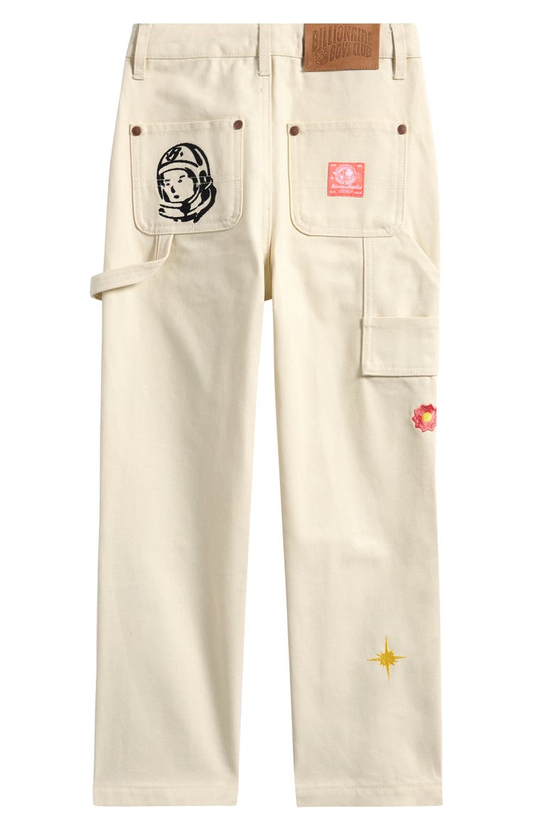 Kids' Embroidered Straight Leg Pants, Alternate, color, WHITE ASPA