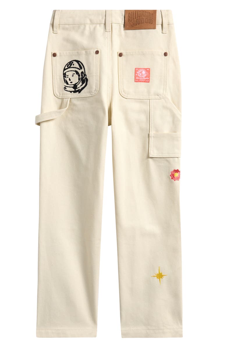 Billionaire Boys Club Kids' Embroidered Straight Leg Pants, Alternate, color, White Asparagus